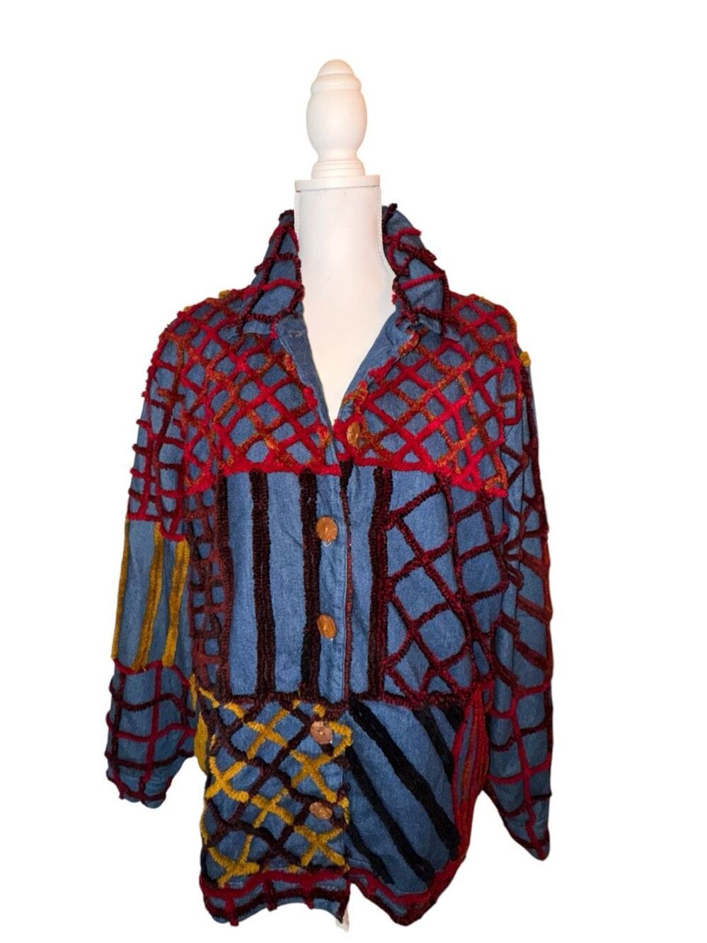 STONEBRIDGE Vintage 90s Chenille Denim Jacket